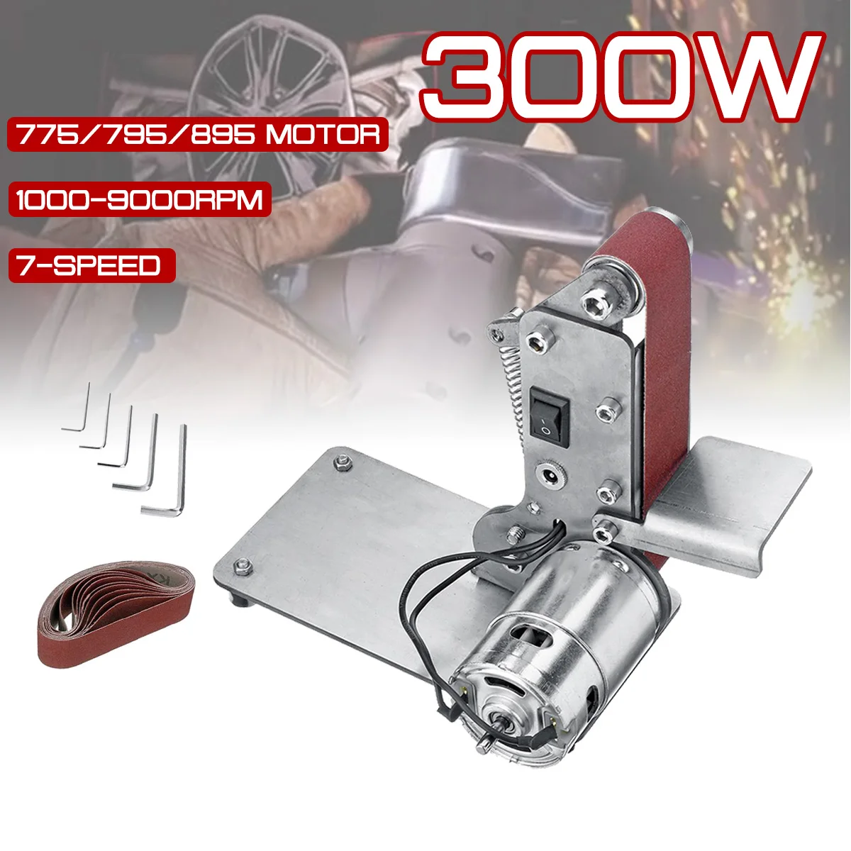 Sander Belt Machine 300W Electric Belt Sander Polishing Grinder Machine Folding Sander Grinding Tool Cutter Edges Sharpener
Sander Belt Machine 300W Electric Belt Sander Polishing Grinder Machine Folding Sander Grinding Tool Cutter Edges Sharpener