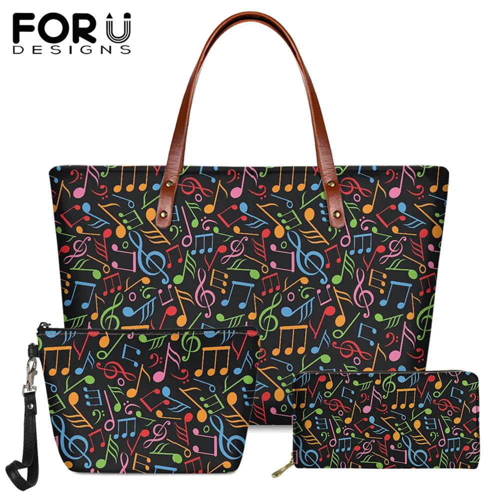 

FORUDESIGNS Piano Music Notes Print Large Capacity Shoulder Bag for Ladies Casual Daily Tote Bag Clutch Coin Purse Cosmetic Bags