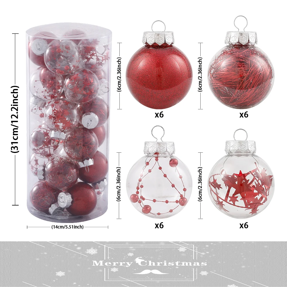 24PCS 6cm Christmas PET Balls Xmas Tree Hanging Ornaments Ball Christmas Decorations for Home Navidad New Year 2022 Gift Pendant
24PCS 6cm Christmas PET Balls Xmas Tree Hanging Ornaments Ball Christmas Decorations for Home Navidad New Year 2022 Gift Pendant