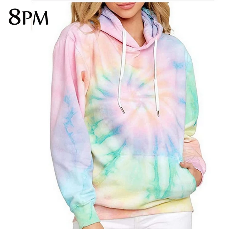 Women's Hoodies Tops Long Sleeve Pullover Tie Dye Printed Sweatshirt Loose Drawstring Hooded With Pocket Fashion ouc1158
Women's Hoodies Tops Long Sleeve Pullover Tie Dye Printed Sweatshirt Loose Drawstring Hooded With Pocket Fashion ouc1158