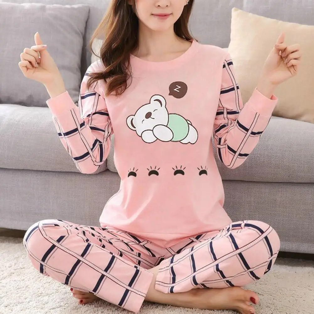 Casual Women Cartoon Animal Print O Neck Top Long Pants Pajamas Sleepwear Set Homewear
Casual Women Cartoon Animal Print O Neck Top Long Pants Pajamas Sleepwear Set Homewear