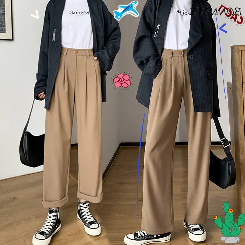 Wide-leg Pants Women BF Style Chic Fall Basic Daily All-match Popular Popular Femme Casual Ladies Full Length Trousers Women
Wide-leg Pants Women BF Style Chic Fall Basic Daily All-match Popular Popular Femme Casual Ladies Full Length Trousers Women