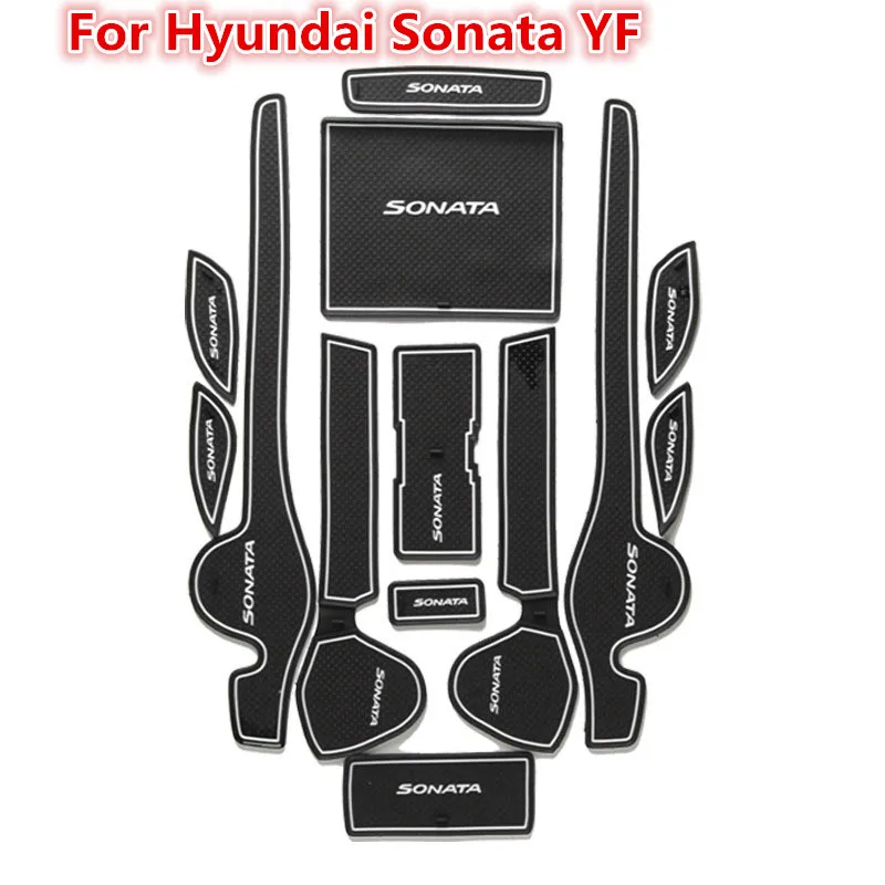 3D резиновый коврик для Hyundai Sonata YF i45 2011 2014 слот двери подушка чашки с пазами