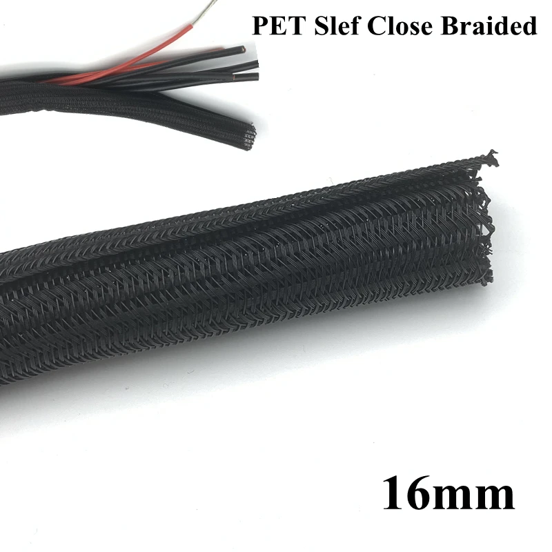 

Expandable Braided 16mm Cable Sleeve Self Closing Cable Management Loom PET Insulated Split Harness Sheath Wire Wrap Protection