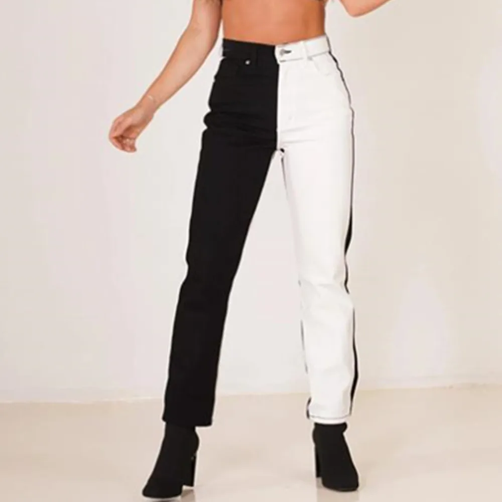 Jeans Women Patchwork Denim Pants Straight Trousers Splice Color Contrast High Waist Jeans Pants Trendy Fashion
Jeans Women Patchwork Denim Pants Straight Trousers Splice Color Contrast High Waist Jeans Pants Trendy Fashion