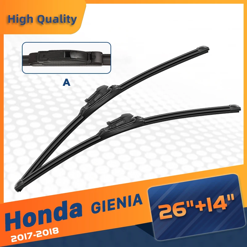 Щетка стеклоочистителя CELANOVA для Honda GIENIA 2017-2018 26 дюймов + 14 дюймов, бескаркасные резиновые стеклоочистители
Щетка стеклоочистителя CELANOVA для Honda GIENIA 2017-2018 26 дюймов + 14 дюймов, бескаркасные резиновые стеклоочистители