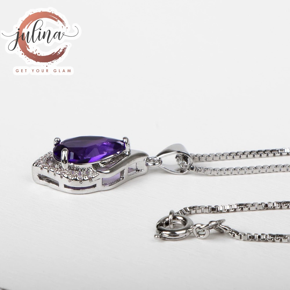 European Fashion Classy Top Trend High Quality Water Drop Shaped Sterling Silver Pendant Amethyst Necklace 
European Fashion Classy Top Trend High Quality Water Drop Shaped Sterling Silver Pendant Amethyst Necklace