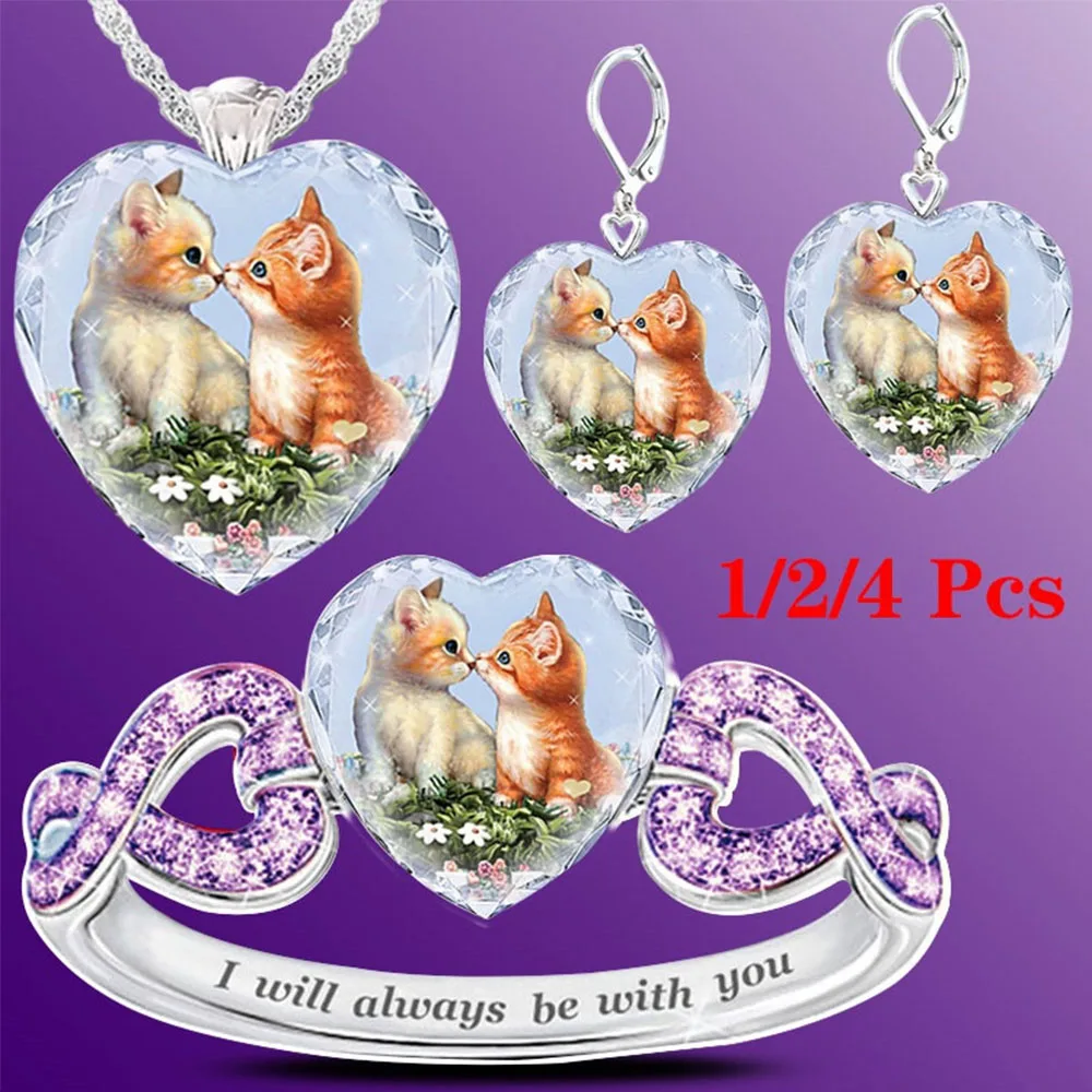 Classic Creative Crystal Cute Cat Ring Earring Necklace Pendant Women's Jewelry Jewelry Wedding Holiday Gift Wholesale
Classic Creative Crystal Cute Cat Ring Earring Necklace Pendant Women's Jewelry Jewelry Wedding Holiday Gift Wholesale