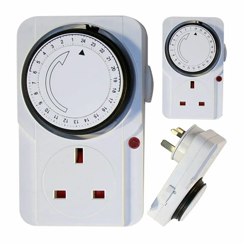 220v-240v Switch Clock Socket 3 Pin UK Plug Timer Wall Socket 24 Hour Mains Plug In Timer With LED Indicator For Lamp And Light
220v-240v Switch Clock Socket 3 Pin UK Plug Timer Wall Socket 24 Hour Mains Plug In Timer With LED Indicator For Lamp And Light