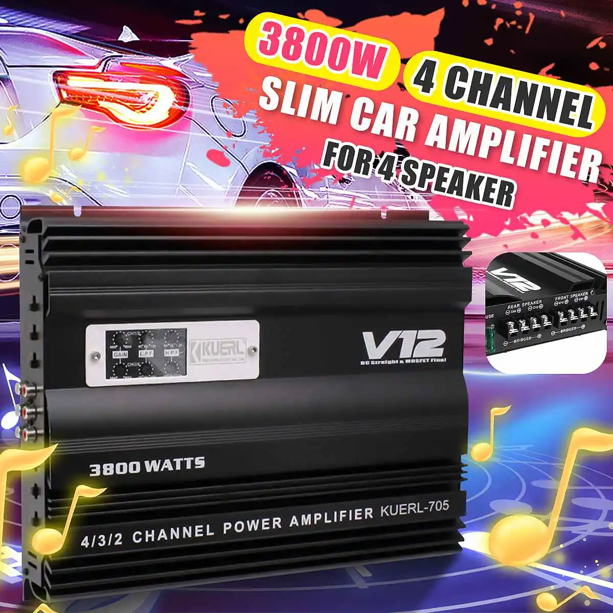 3800W Aluminum Alloy Car Amplifier Multichannel Powerful Car Audio Amplifier Vehicle Power Stereo Amp Car Sound Amplifiers
3800W Aluminum Alloy Car Amplifier Multichannel Powerful Car Audio Amplifier Vehicle Power Stereo Amp Car Sound Amplifiers