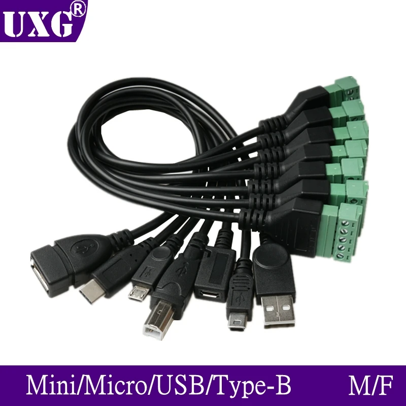 USB 2 0 Женский B Micro usb mini usb-адаптер для Тип C Male к 5-контактное гнездо болт