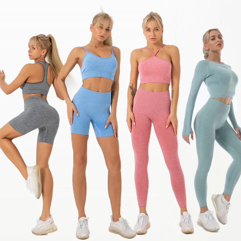 New Seamless Knitted Solid Color High Waist Round Neck Sports Fitness Running Women's Bra Short Sleeve Trousers Vest Yoga Wear
New Seamless Knitted Solid Color High Waist Round Neck Sports Fitness Running Women's Bra Short Sleeve Trousers Vest Yoga Wear