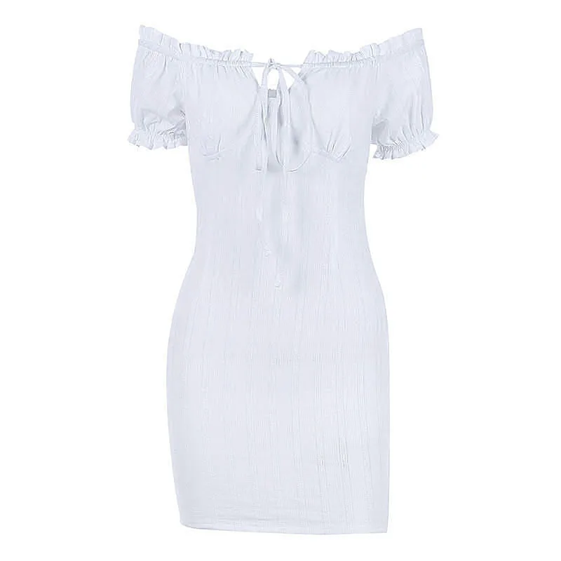 Sweetkama One Shoulder Summer Sexy White Hip Backless Dresses Women's Bow Ruffle High Waist Lace-up Female Fashion Women Dress
Sweetkama One Shoulder Summer Sexy White Hip Backless Dresses Women's Bow Ruffle High Waist Lace-up Female Fashion Women Dress