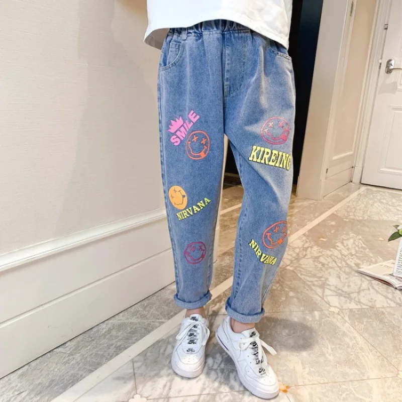 Girl's Denim Trousers Personality Cloud Graffiti Children's Jeans Loose Student Pants Children Trouser Kids Pants
Girl's Denim Trousers Personality Cloud Graffiti Children's Jeans Loose Student Pants Children Trouser Kids Pants