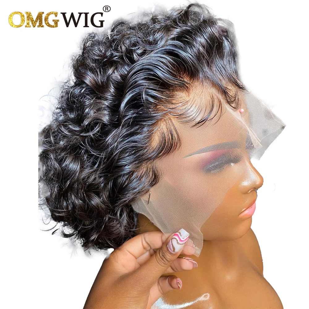 13x6x1 Side Part Lace Front Human Hair Wigs With Baby Hair Pre Plucked Brazilian Hair Pixie Cut Short Curly Wigs For Black Women
13x6x1 Side Part Lace Front Human Hair Wigs With Baby Hair Pre Plucked Brazilian Hair Pixie Cut Short Curly Wigs For Black Women