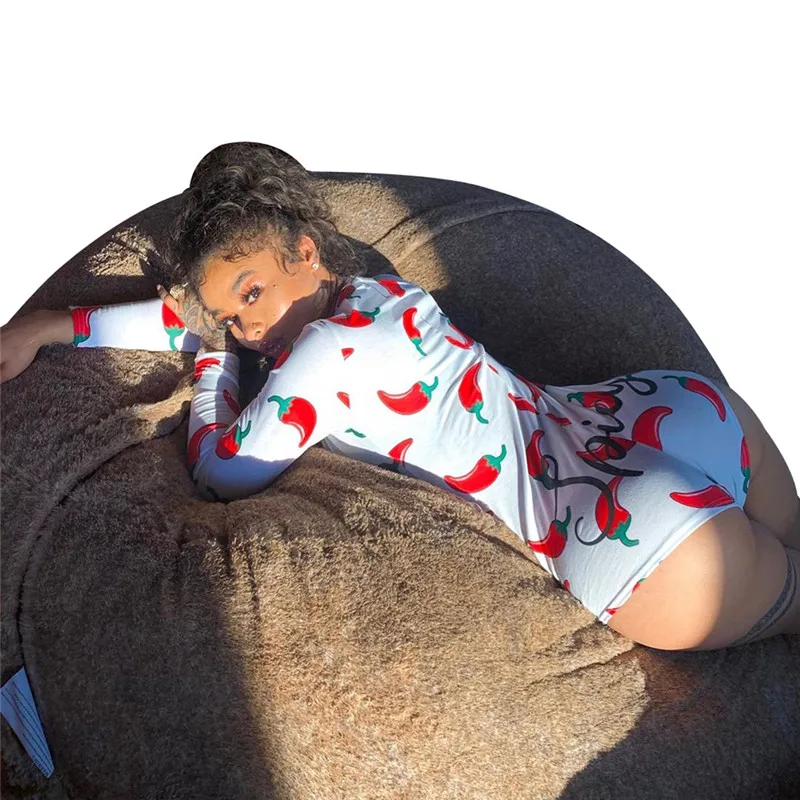 Sexy V-Neck Long Sleeve Sleepwear Women Long Sleeve Bodysuit Casual Printed Button V-neck Jumpsuits Print Skinny Jumpsuit Hot
Sexy V-Neck Long Sleeve Sleepwear Women Long Sleeve Bodysuit Casual Printed Button V-neck Jumpsuits Print Skinny Jumpsuit Hot