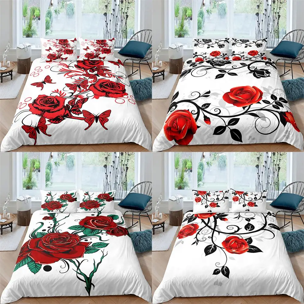 2021 Bedding Set 2/3 Pcs Duvet Cover Queen Twin King Size Red Rose Floral Quilt Cover Bedclothes Bedroom Decoration
2021 Bedding Set 2/3 Pcs Duvet Cover Queen Twin King Size Red Rose Floral Quilt Cover Bedclothes Bedroom Decoration
