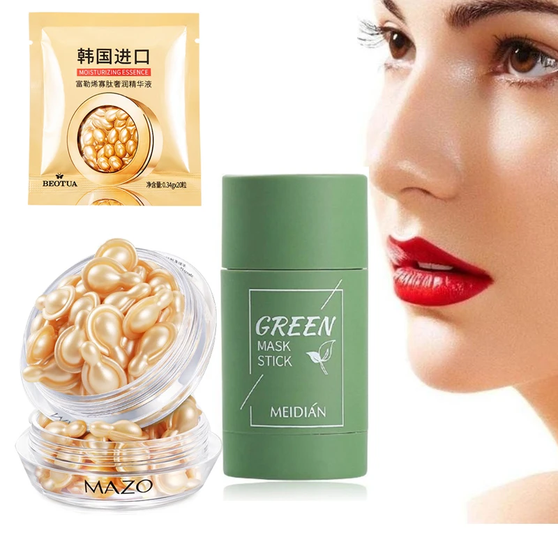 Green Tea Mask Solid Face Mask Stick Oil Control Moisturizing Acne Treatment Mask Anti-Aging Hyaluronic Acid Capsules Essence
Green Tea Mask Solid Face Mask Stick Oil Control Moisturizing Acne Treatment Mask Anti-Aging Hyaluronic Acid Capsules Essence