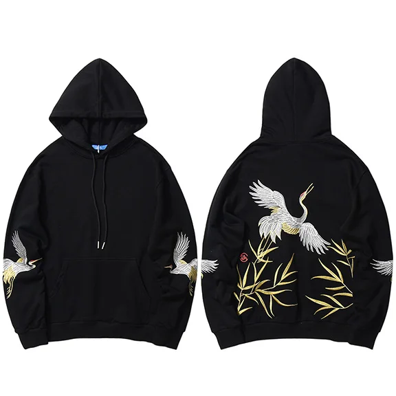 Men Hip Hop Streetwear Hoodie Harajuku Embroidery Crane Gold Leaf Hoodie Sweatshirt 2021 Autumn Pullover Hoodies Japan Style 
Men Hip Hop Streetwear Hoodie Harajuku Embroidery Crane Gold Leaf Hoodie Sweatshirt 2021 Autumn Pullover Hoodies Japan Style