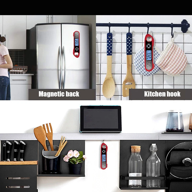 Instant Read Meat Thermometer with 2 Probes & Backlight & Bottle Opener Waterproof Magnetic Foldable Food Thermometer LI
Instant Read Meat Thermometer with 2 Probes & Backlight & Bottle Opener Waterproof Magnetic Foldable Food Thermometer LI