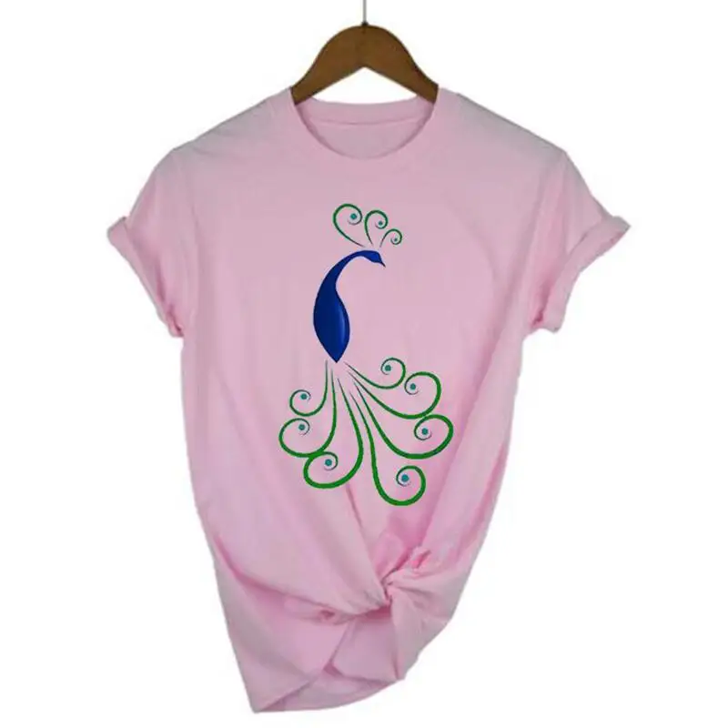 Short Sleeve Casual Tshirt Summer Casual Harajuku Shirt Tee Shirt Femme Fashion Peacock Print T Shirt Women Tops Camiseta Mujer
Short Sleeve Casual Tshirt Summer Casual Harajuku Shirt Tee Shirt Femme Fashion Peacock Print T Shirt Women Tops Camiseta Mujer