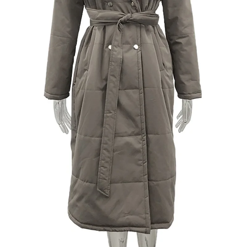 Long Turn Down Collar Parkas Women Fashion Double Breasted JacketsWomen Elegant Tie Belt Cotton Coats Female Ladies
Long Turn Down Collar Parkas Women Fashion Double Breasted JacketsWomen Elegant Tie Belt Cotton Coats Female Ladies
