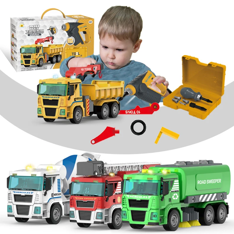 Fire Truck Model Children's Electric Drill Disassembly Screw Engineering Car DIY Assembly Lighting Sound Effects Inertia Toys
Fire Truck Model Children's Electric Drill Disassembly Screw Engineering Car DIY Assembly Lighting Sound Effects Inertia Toys