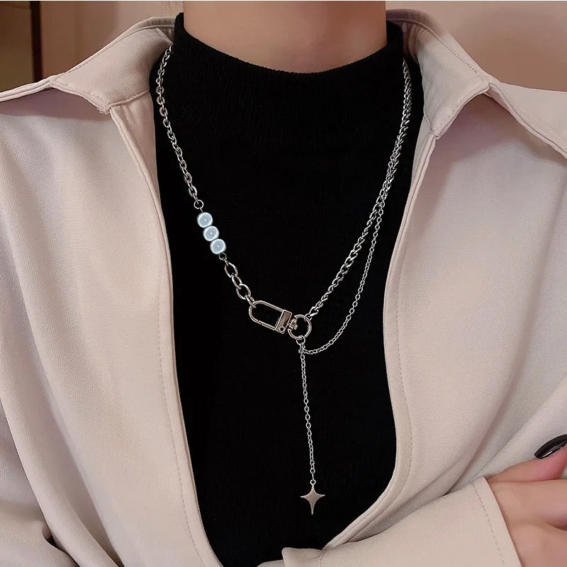 Goth Long Star Pendant Necklaces for Women Men Punk Hip Hop Silver Color Chains Choker Collar Titanium Stainless Steel Jewelry
Goth Long Star Pendant Necklaces for Women Men Punk Hip Hop Silver Color Chains Choker Collar Titanium Stainless Steel Jewelry