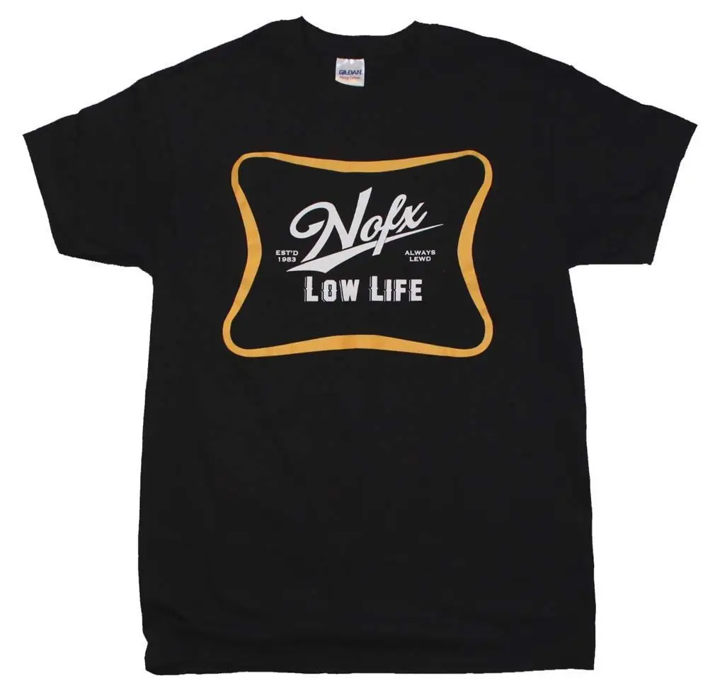 Nofx Golden Low Life Logo футболка мужская брендовая Футболка с принтом из 100% хлопка дешевая