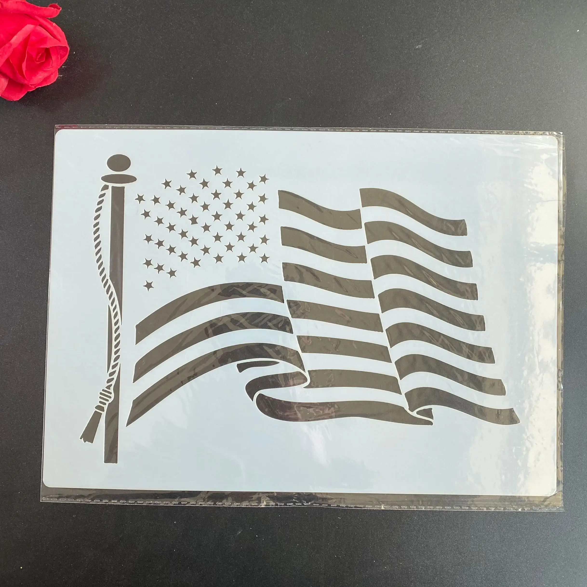 

A4 Stars and Stripes DIY Stencils Wall Painting Scrapbook Coloring Embossing Album Decorative Paper Card Template,wall 29 *21cm