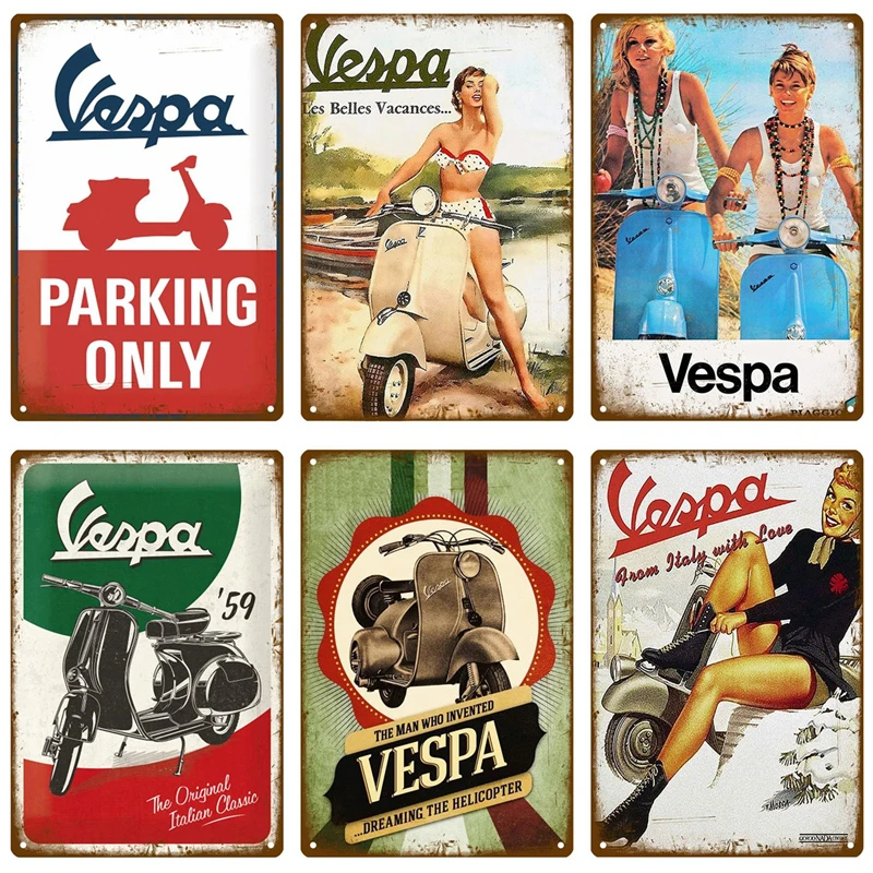 Металлический винтажный настенный плакат Vespa для гаража, винтажный Ретро-постер для комнаты, домашний промышленный подвесной декор, жестян...
Металлический винтажный настенный плакат Vespa для гаража, винтажный Ретро-постер для комнаты, домашний промышленный подвесной декор, жестян...