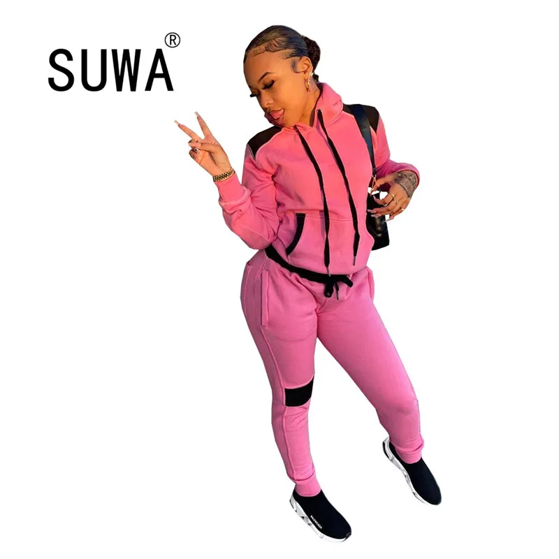 Tracksuit Female 2020 Hoodie Solid Short Tops And Long Pants Loose Two Piece Set Women Fashion Sport Sets Women's Clothes
Tracksuit Female 2020 Hoodie Solid Short Tops And Long Pants Loose Two Piece Set Women Fashion Sport Sets Women's Clothes