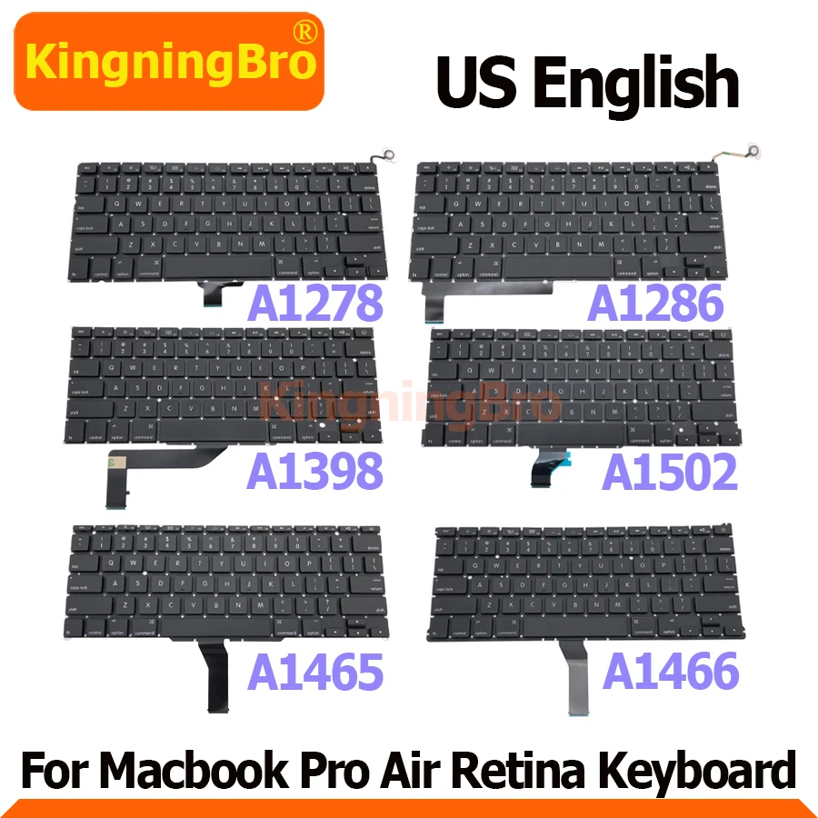 

New English Replacement Keyboard For Macbook Pro Air Retina 13" 15" A1278 A1286 A1369 A1466 A1370 A1465 A1398 A1502 US Keyboard