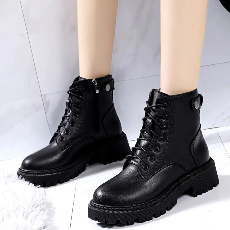Ankle Boots for Women Punk Shoes Platform Fashion Martens Motorcycle Zipper Black Autumn Thick Bottom Student British Style
Ankle Boots for Women Punk Shoes Platform Fashion Martens Motorcycle Zipper Black Autumn Thick Bottom Student British Style