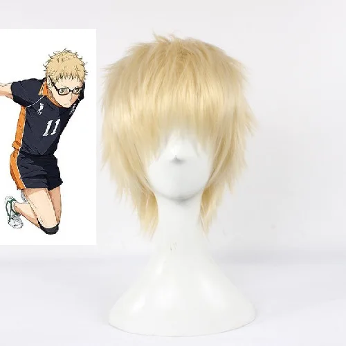 Anime Haikyuu!! Wigs Kei Tsukishima Wig Short Light Blonde Cosplay Wig Heat Resistant Synthetic Hair Costume Wigs + Wig Cap
Anime Haikyuu!! Wigs Kei Tsukishima Wig Short Light Blonde Cosplay Wig Heat Resistant Synthetic Hair Costume Wigs + Wig Cap