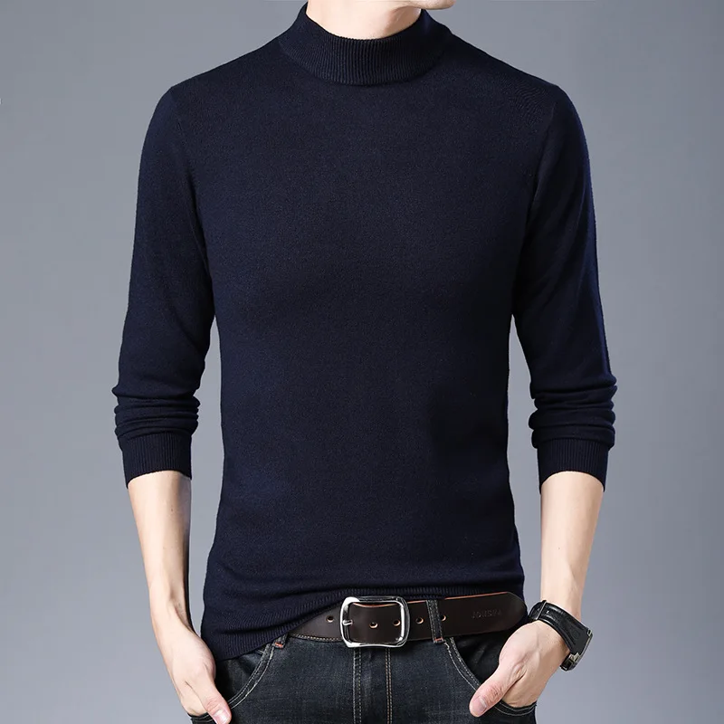 New Men'S Half High Collar Solid Color Sweater Autumn Business Casual Loose Stretch Pullover Classic Fashion Brand Male Clothes
New Men'S Half High Collar Solid Color Sweater Autumn Business Casual Loose Stretch Pullover Classic Fashion Brand Male Clothes