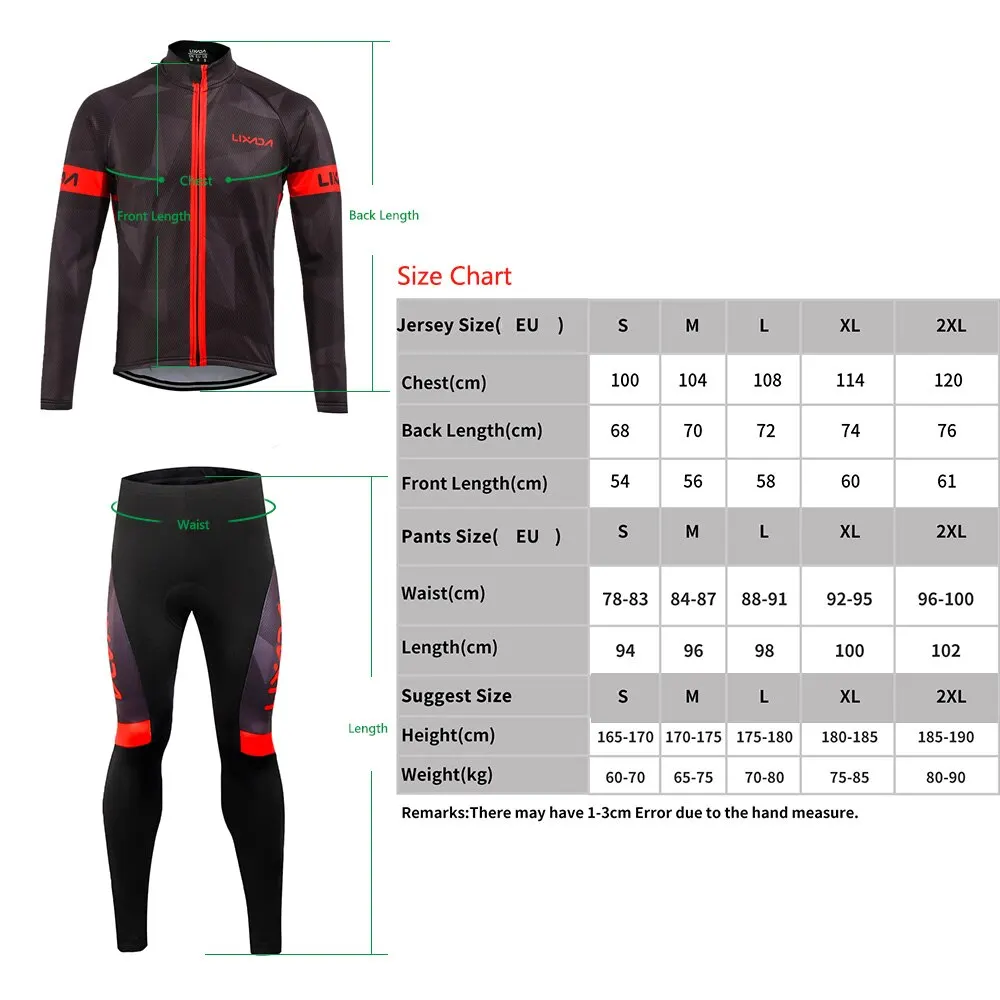 Lixada Sports Ropa Deportiva Hombre Jackets Men Women Riding Waterproof Winter Long Sleeve Jersey Coat Jacket Pants Trouser
Lixada Sports Ropa Deportiva Hombre Jackets Men Women Riding Waterproof Winter Long Sleeve Jersey Coat Jacket Pants Trouser