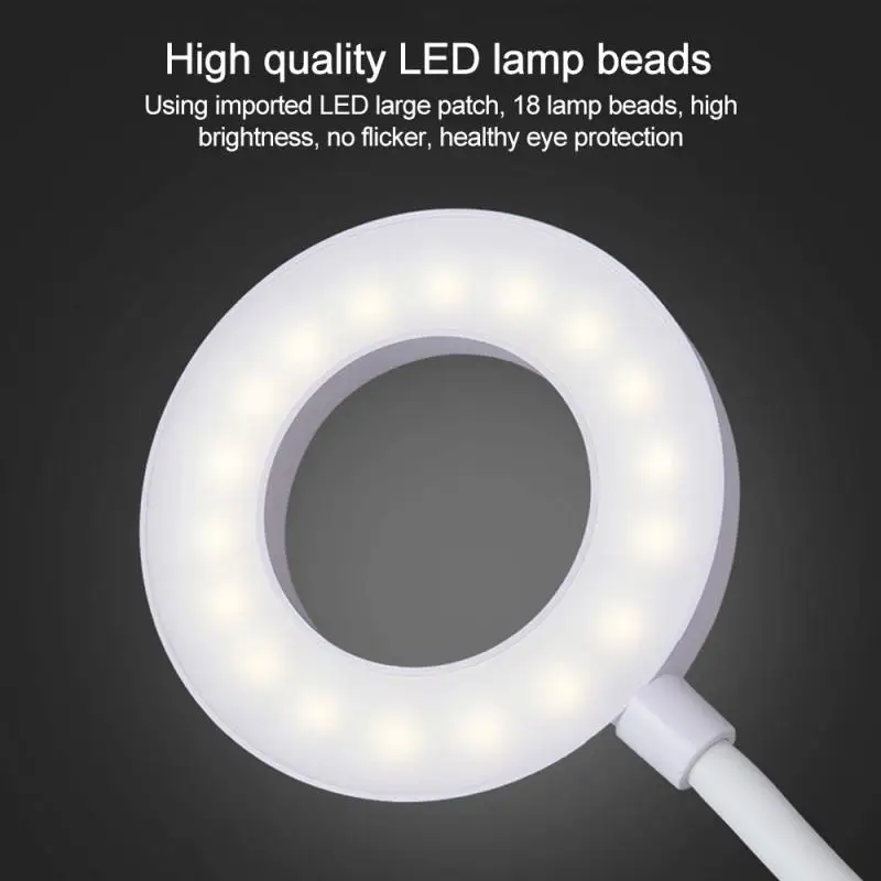 1Pc New Clip-on Rechargeable LED Light Clip-On Desk Table Adjustable Dimming Ring-shaped Eye Table Reading Lamp
1Pc New Clip-on Rechargeable LED Light Clip-On Desk Table Adjustable Dimming Ring-shaped Eye Table Reading Lamp