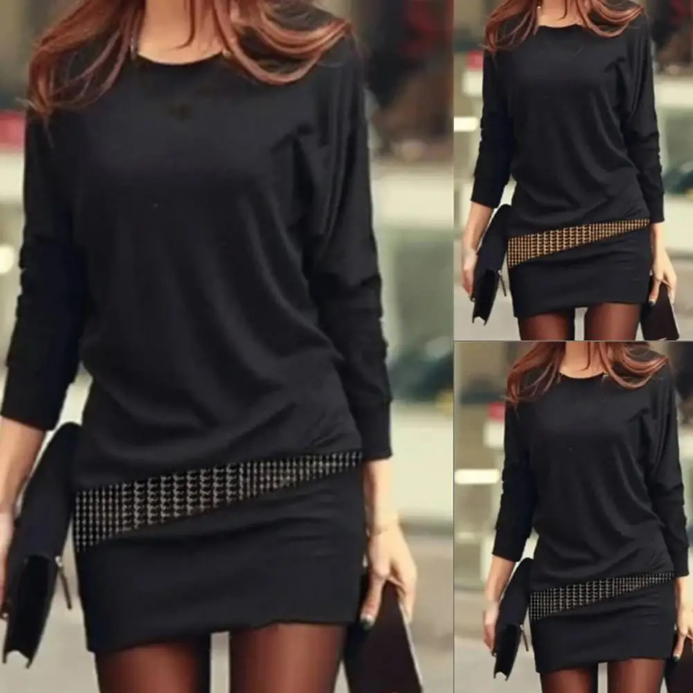 Women Dress Long Sleeve Round Neck Polyester Batwing Sleeve Spring Patchwork Casual Dress for Daily Wear
Women Dress Long Sleeve Round Neck Polyester Batwing Sleeve Spring Patchwork Casual Dress for Daily Wear