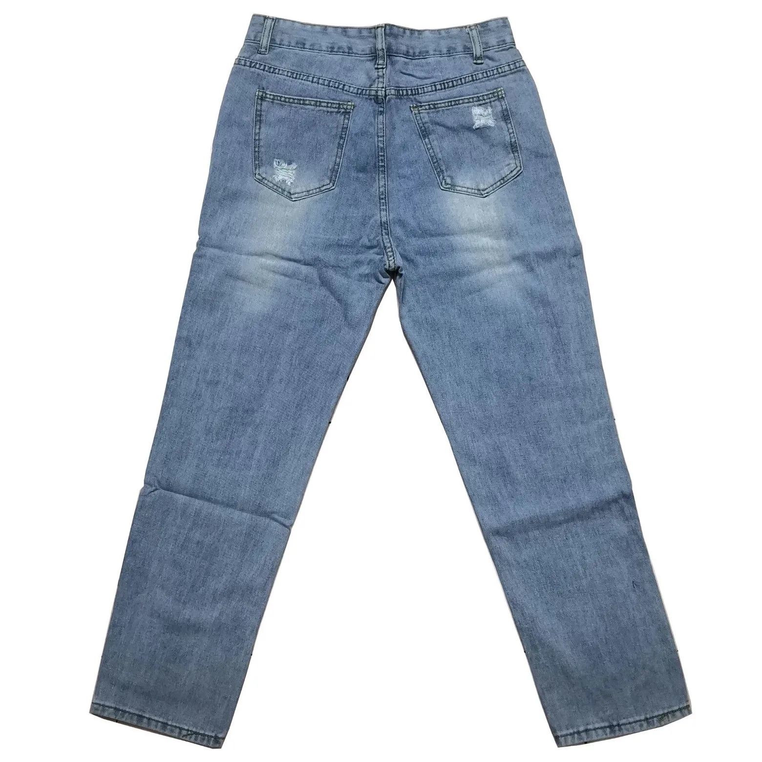Women Jeans Solid Color Blue Hole High Jeans Flares Ankle Fashion Pants Trouser
Women Jeans Solid Color Blue Hole High Jeans Flares Ankle Fashion Pants Trouser