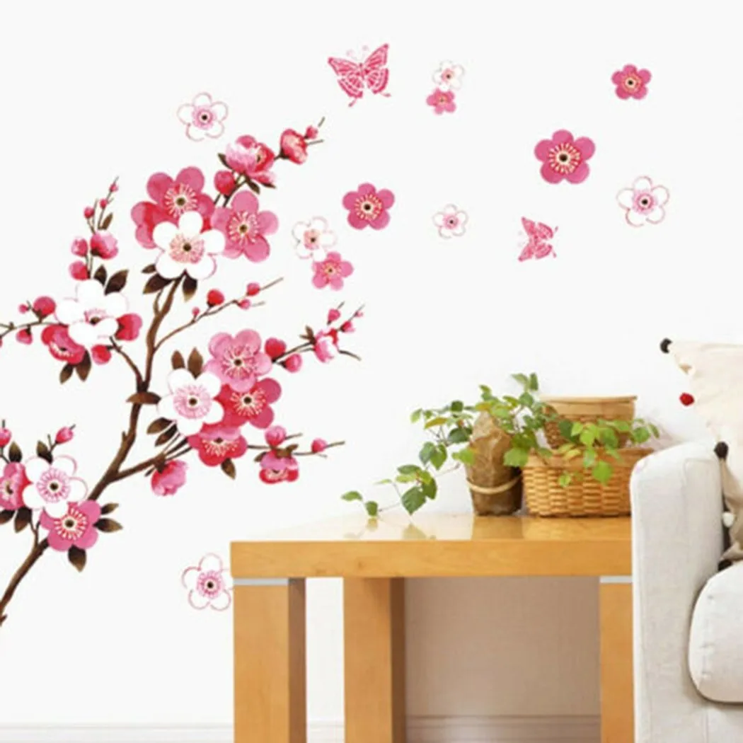 120x50cm Peach Cherry Blossom Flower Butterfly Wall Stickers Living Room Bedroom Exquisite Decals Art Home Room Decoration
120x50cm Peach Cherry Blossom Flower Butterfly Wall Stickers Living Room Bedroom Exquisite Decals Art Home Room Decoration