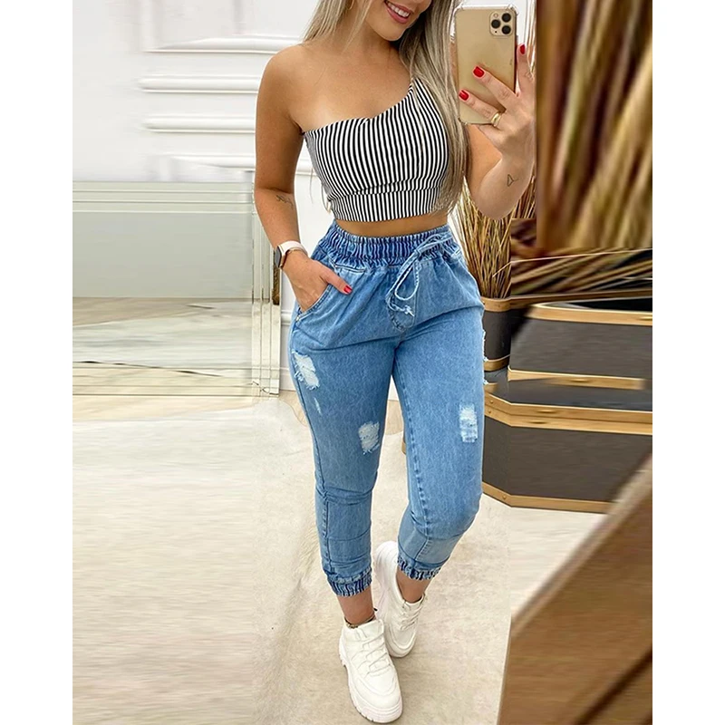 2021 Summer Stretchy Solid Blue Women Denim Pant Fashion Casual High Waist Loose Streetwear Long Trouser Pant
2021 Summer Stretchy Solid Blue Women Denim Pant Fashion Casual High Waist Loose Streetwear Long Trouser Pant