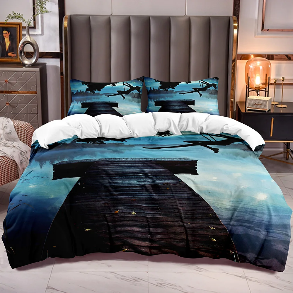 Evening Lake Dancer Duvet Cover with Teen Bedding Comforter Cover Zipper Closure White Reverse 
Evening Lake Dancer Duvet Cover with Teen Bedding Comforter Cover Zipper Closure White Reverse