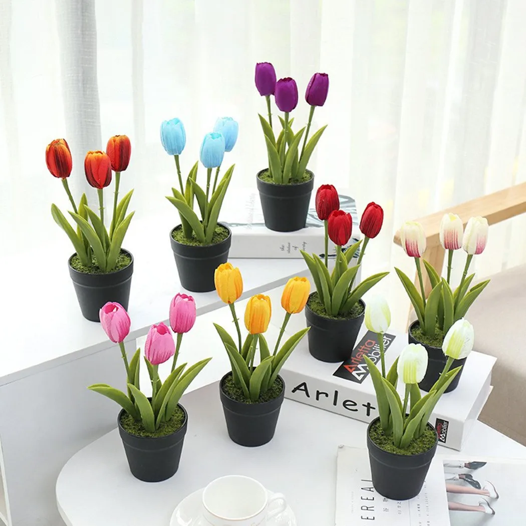 1 Pc Tulip Small Bonsai Simulation Plant Potted Home Wedding Party Restaurant Hotel Shop Office Garden Living Room Decor
1 Pc Tulip Small Bonsai Simulation Plant Potted Home Wedding Party Restaurant Hotel Shop Office Garden Living Room Decor