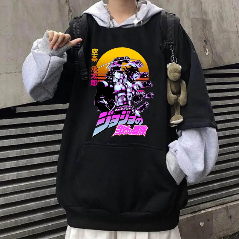 Japanese Anime Jojo's Bizarre Adventure Hoodies Funny Long Sleeve Fake Two Hoodies Anime Manga Streetwear Sudaderas Homme
Japanese Anime Jojo's Bizarre Adventure Hoodies Funny Long Sleeve Fake Two Hoodies Anime Manga Streetwear Sudaderas Homme