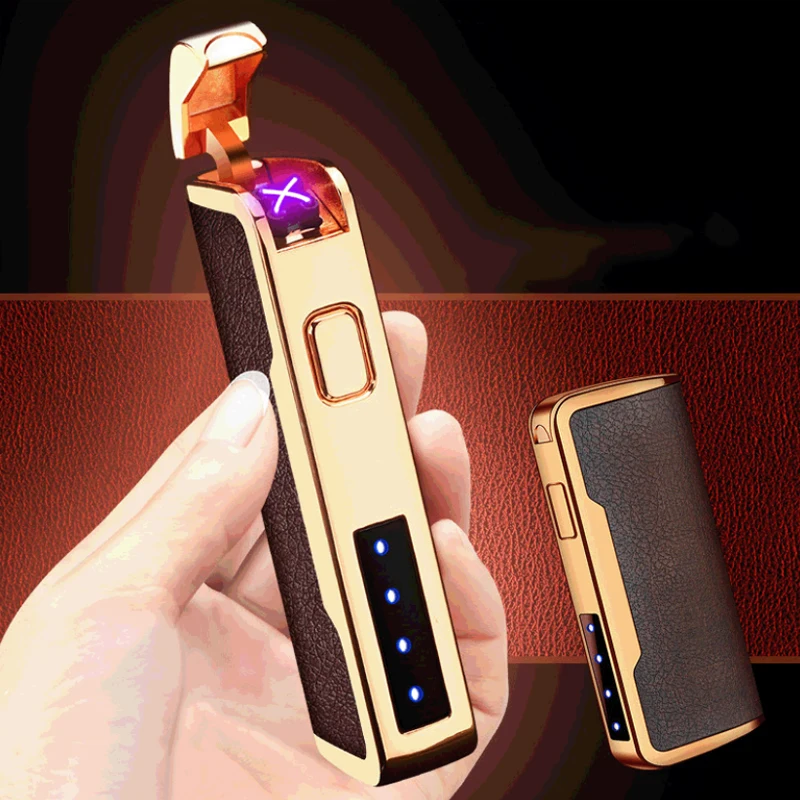 Leather Encendedor Electrico Cool Double Arc Cigarette Lighter Windproof Usb Rechargeable Electronic Isqueiros Dropship Supplier
Leather Encendedor Electrico Cool Double Arc Cigarette Lighter Windproof Usb Rechargeable Electronic Isqueiros Dropship Supplier