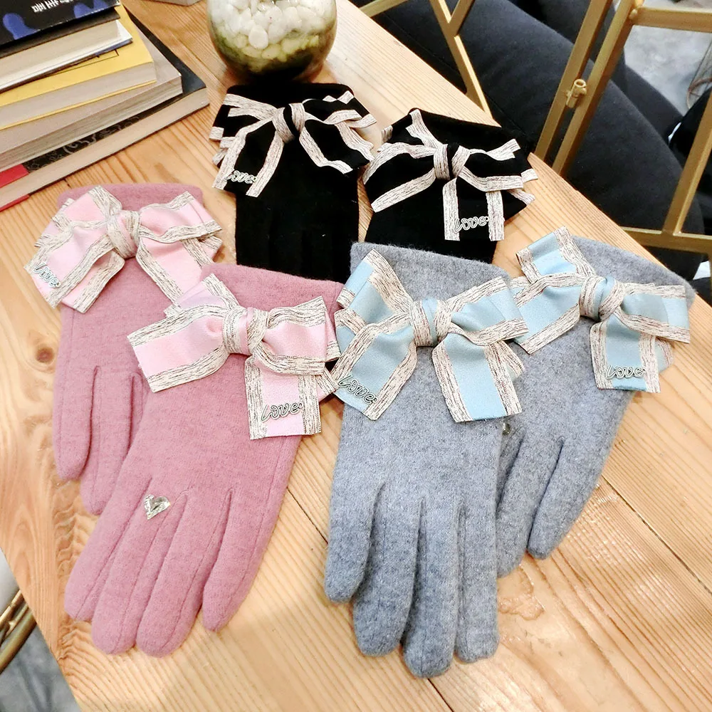 

Touch Screen Gloves Rhinestone Winter Accessories Fashion Gloves Women Cashmere Hand Warmers Guantes De Invierno Para Mujer