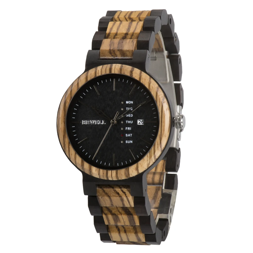 

Bewell ZS-159 Luxury Brand Wood Watch Men Quartz Wristwatch Male Waterproof relogio masculino Date Calendar Clock montre homme