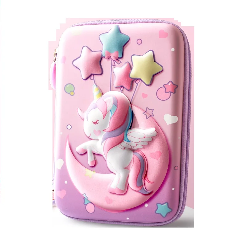 

Pink Pencil Case Unicorn Lucky Gift Box for Girls School Supplies 3D EVA Pen Holder Adorable Stationery Organizer Cute Pouch Bag