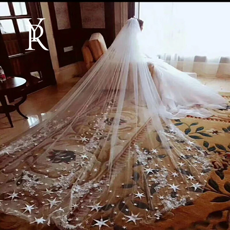 YILIBER 4m single layer veil retro luxury lace star lace with hair comb wedding accessories bridal veil
YILIBER 4m single layer veil retro luxury lace star lace with hair comb wedding accessories bridal veil